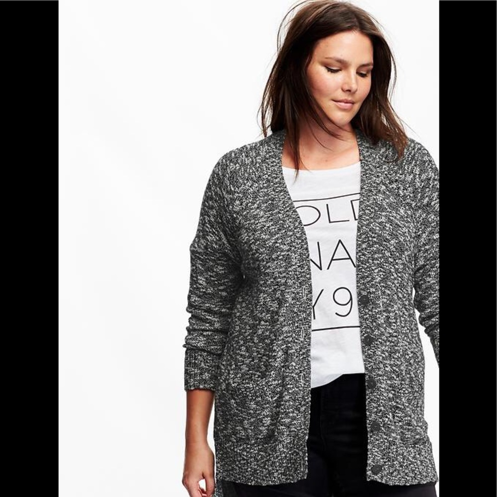 Old Navy Marled-Knit Oversized Boyfriend Cardigan